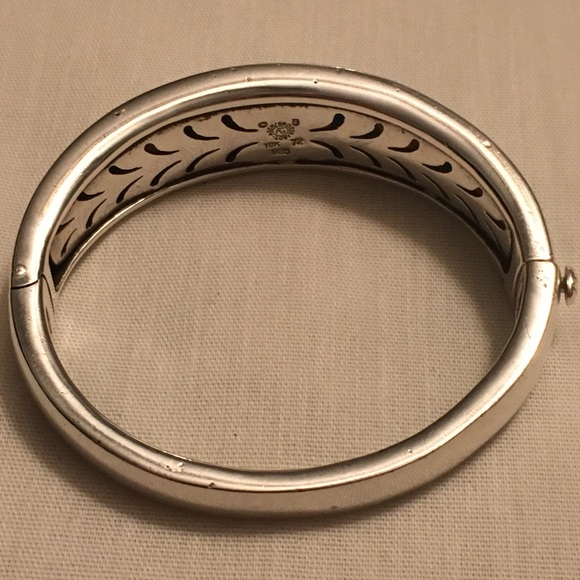 Asch Grossbardt Sterling 18K Gold Bangle Bracelet Turquoise & Mother of Pearl - Picture 8 of 10